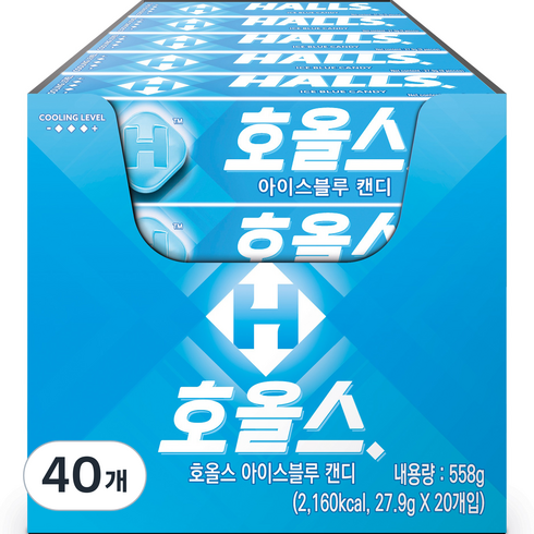 호올스 스틱 아이스블루 캔디, 27.9g, 40개