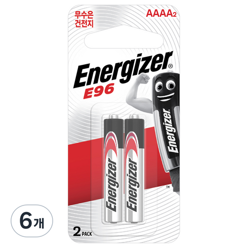 에너자이저 알카라인 AAAA건전지, 2개입, 6개