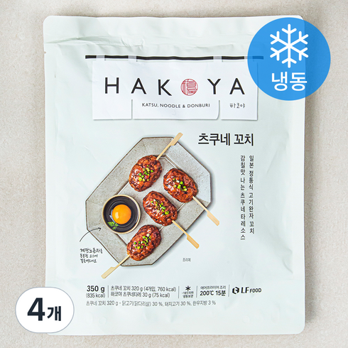 츠쿠네 - 하코야 츠쿠네 꼬치 4입 (냉동), 350g, 4개