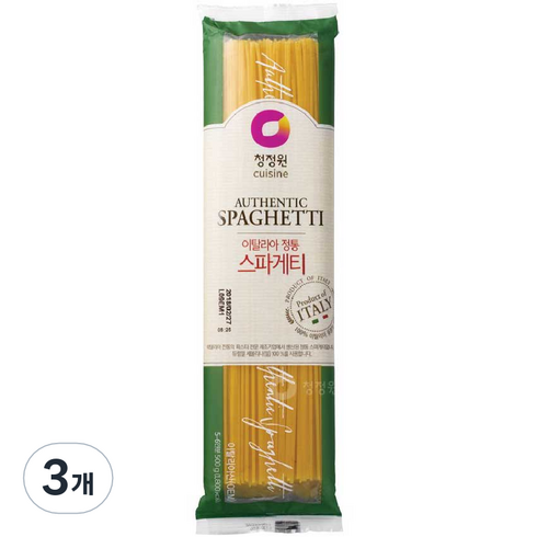 청정원 이탈리아 정통 스파게티면, 500g, 3개