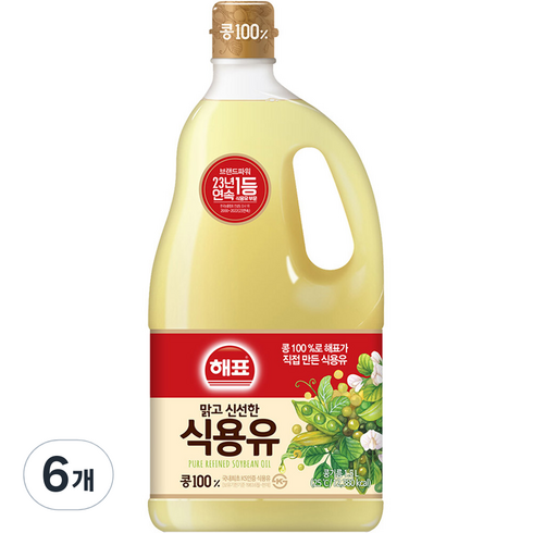 식용유1.8 - 해표 식용유, 1.5L, 6개