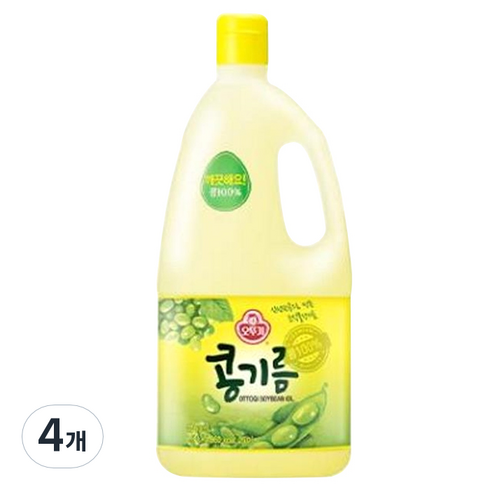 콩기름식용유 - 오뚜기 콩기름, 1.8L, 4개