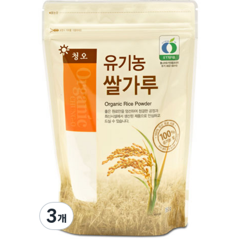 쌀가루 - 청오 유기농 쌀가루, 350g, 3개