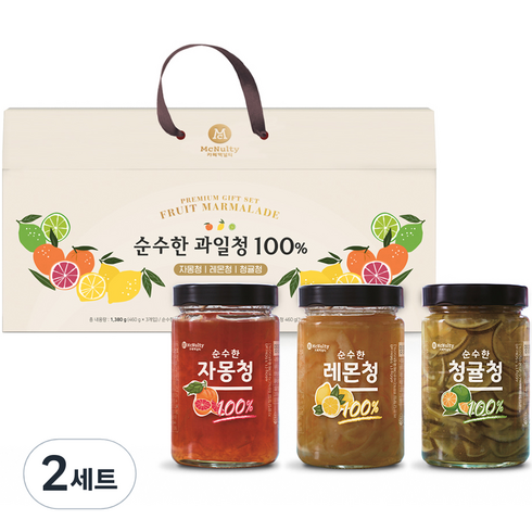 맥널티커피 순수한 과일청 100% 선물세트, 레몬청 460g + 자몽청 460g + 청귤청 460g, 2세트