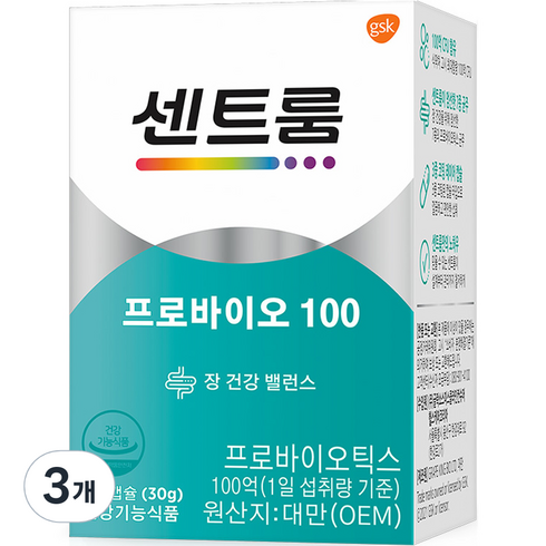 센트룸 프로바이오 100 유산균 30g, 60정, 3개