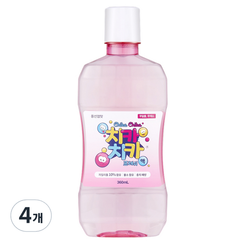 치카치카가글 - 삼일 치카치카 프레쉬액 어린이 구강청결제, 360ml, 4개