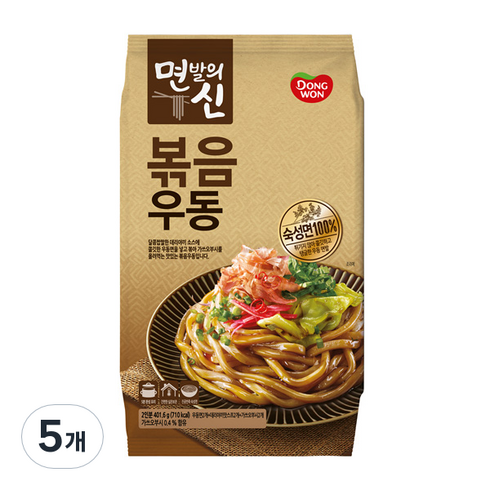 동원 면발의신 볶음우동 2인분, 401.6g, 5개