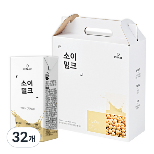 인테이크 소이밀크, 190ml, 32개