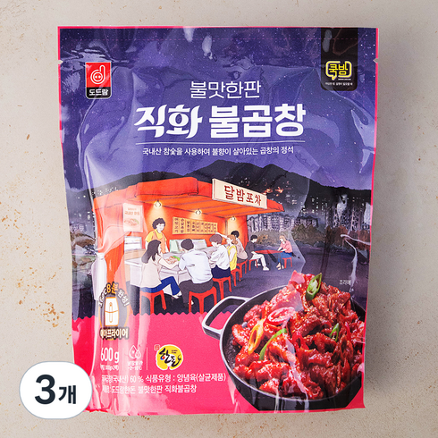 야채곱창 - 도드람한돈 불맛한판 직화 불곱창 2ea, 600g, 3개