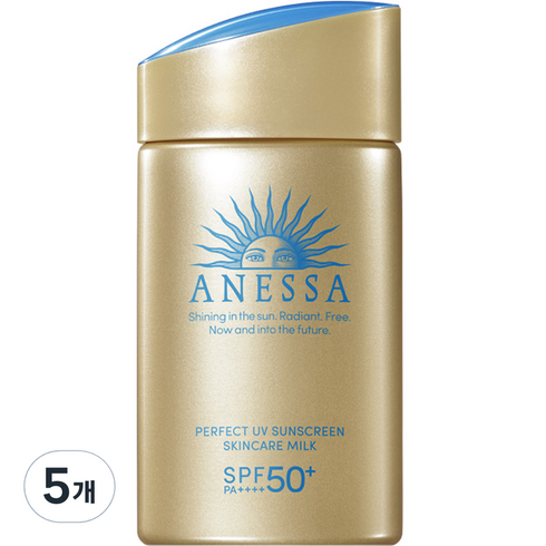 아넷사 퍼펙트 UV 선스크린 스킨케어 밀크 N SPF50+ PA++++, 60ml, 5개