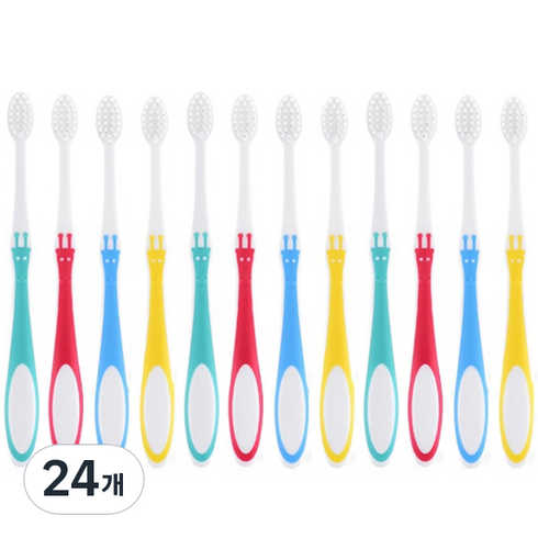 기린칫솔 - 미소덴탈 기린 올슬림모 유아 칫솔 24개월~6세, 랜덤발송, 24개, 1개입