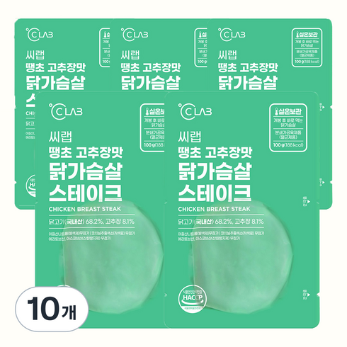 씨랩닭가슴살 - 씨랩 땡초 고추장 닭가슴살 스테이크, 100g, 10개