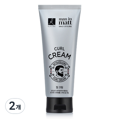 엘라스틴 맨인매트 셋앤볼륨 그루밍 컬 크림, 150ml, 2개