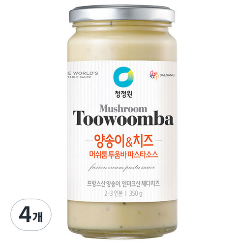 청정원 머쉬룸투움바 파스타소스, 350g, 4개