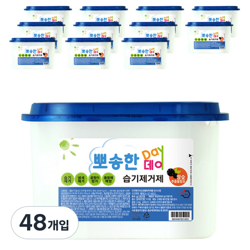 뽀송한데이 참숯 습기제거제 본품, 525ml, 48개입