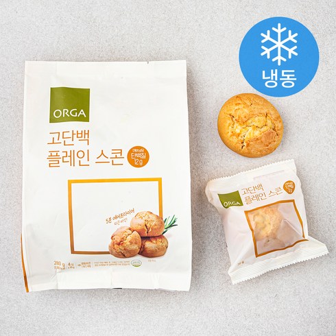 올가홀푸드 고단백 플레인 스콘 4개입 (냉동), 280g, 1개