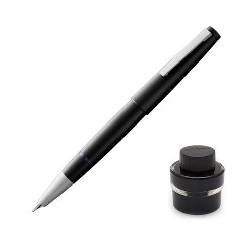 LAMY 2000 마크롤론 만년필 14K + 병잉크, EF, 블랙(만년필), 블랙(잉크)