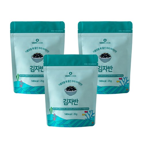 베리쿡 김자반 아이 반찬 25g, 3개, 조미 김자반맛