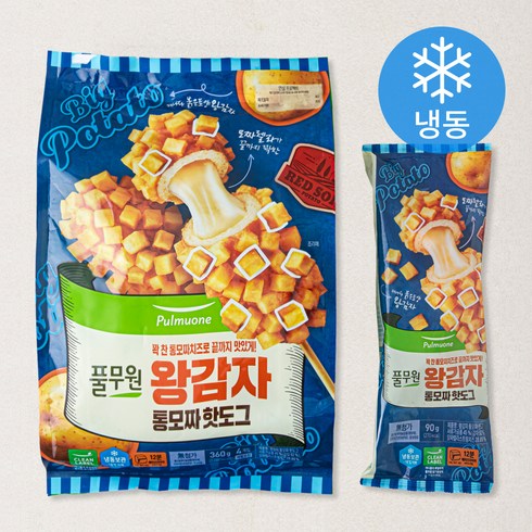 풀무원 왕감자 통모짜 핫도그 4개입 (냉동), 360g, 1개