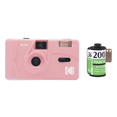 코닥 M35 카메라 + 후지 C200 필름, 1세트, kodakm35pink
