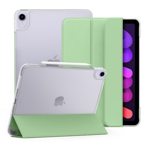 뷰씨 클리어 퓨어슬림 스마트커버 태블릿pc 케이스, 아보카도