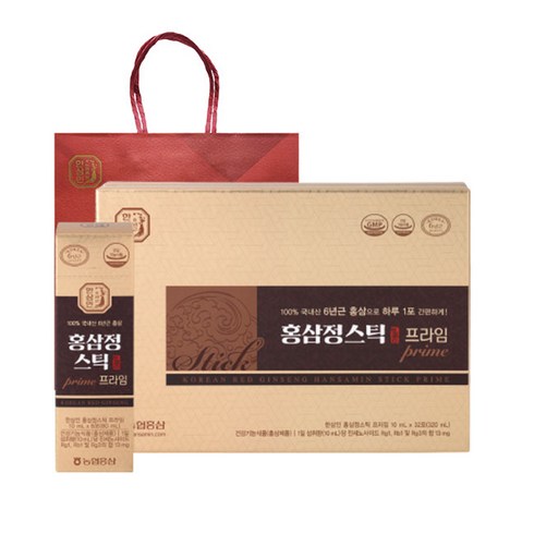 2023년 가성비 최고 한삼인홍삼정 - 한삼인 홍삼정스틱 프라임 32p + 쇼핑백, 1개, 320ml