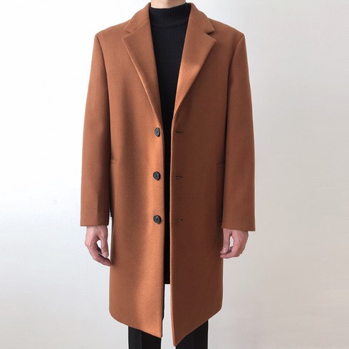 2023년 가성비 최고 카멜코트 - 언탭트 남성용 싱글 오버핏 핸드메이드 코트