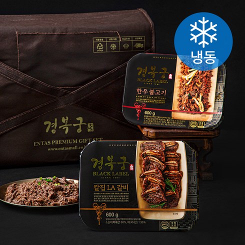 경복궁 칼집 LA갈비 600g + 한우불고기 600g 혼합세트 (냉동), 1박스