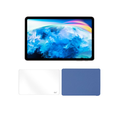 디클탭 울트라 본체 + 어댑터 + 강화유리 액정필름 + 북커버 케이스, 블루, Wi-Fi+Cellular, 128GB