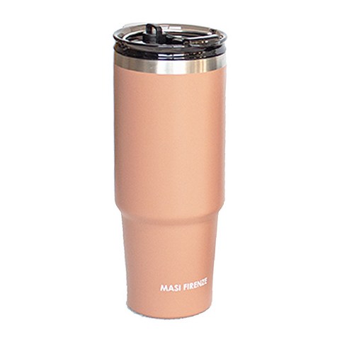 마시피렌체 스텐 빨대 텀블러, 인디핑크, 900ml