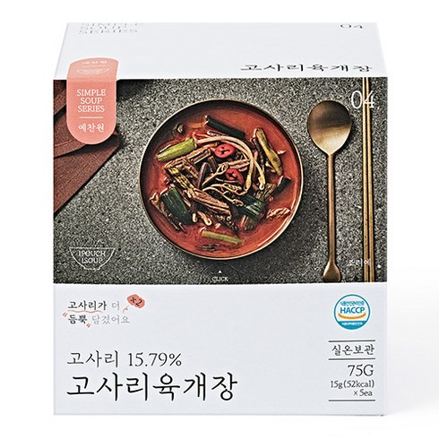 예찬원 고사리육개장, 5개, 15g