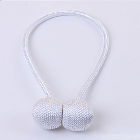 볼 자석 커튼 타이백 40cm, 화이트, 2개