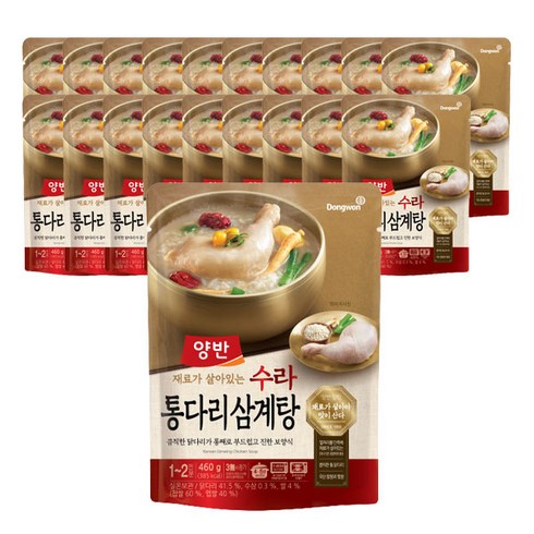 2023년 가성비 최고 삼계탕 - 양반 수라 통다리 삼계탕, 460g, 20개