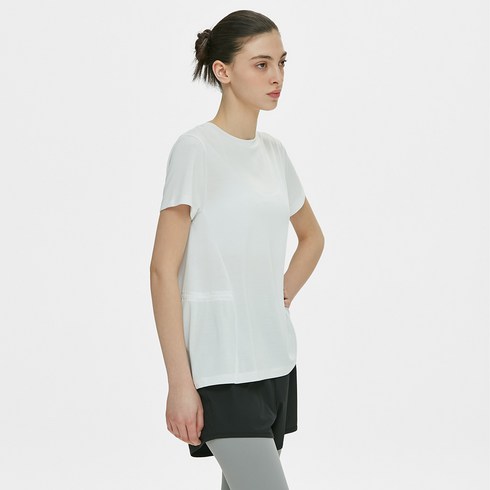 뮬라웨어 여성용 백 스트링 숏 슬리브 티 MWSCTS121