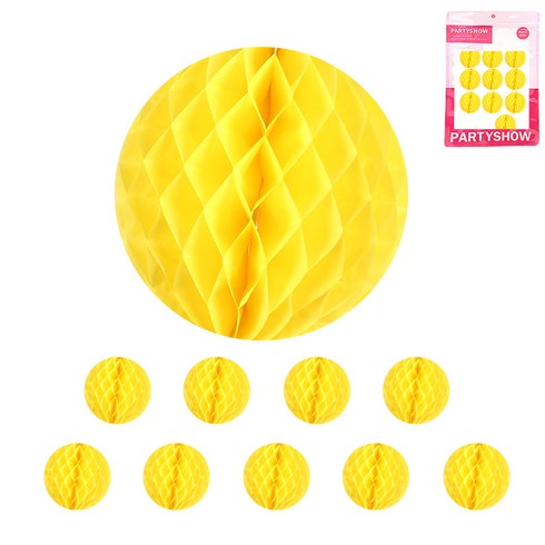2023년 가성비 최고 허니컴페이퍼 - 파티쇼 파티허니컴볼 10p, 옐로우