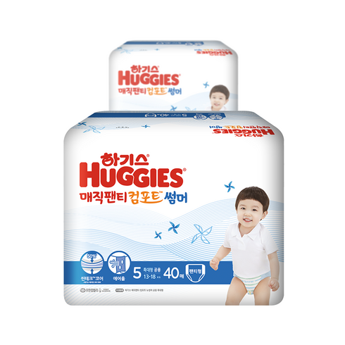 하기스 2021 매직팬티 뉴컴포트 썸머 팬티형 공용 특대형 5단계 (13~18kg), 80매