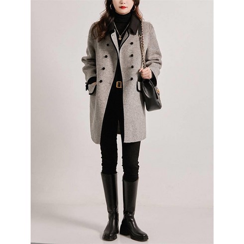 2023년 가성비 최고 여성싱글코트 - 구디프 여성용 레이디 파이핑 싱글카라 코트