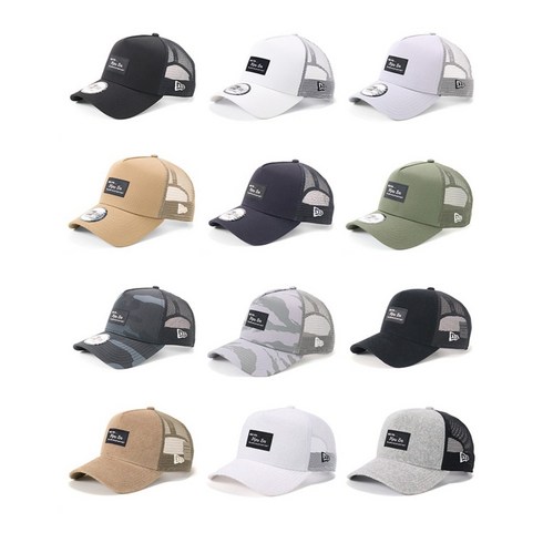 뉴에라 9FORTY A Frame Trucker 블랙 패치 메쉬 캡 모자