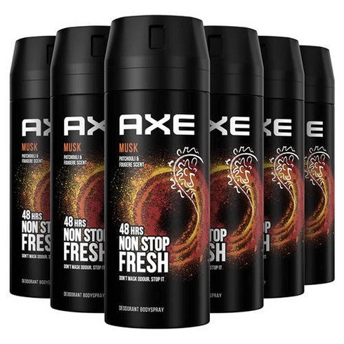 데오드란트 미국 AXE Musk 바디스프레이 (150ml) (Pack of 6), 6개, 0.15l