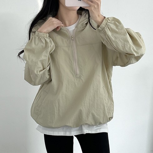 루즈핏 후드 바스락 바람막이 아노락 맨투맨