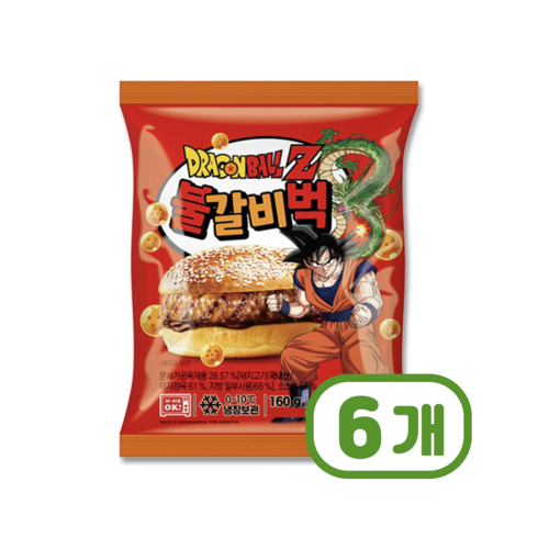 드래곤볼 불갈비벅 베이커리빵 160g x 6개