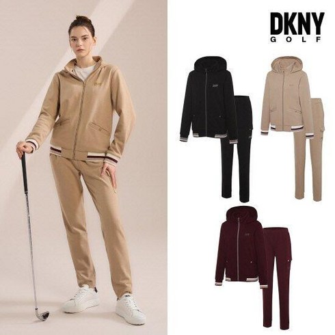 DKNY GOLF 여성 아이코닉 기능성 져지 셋업 2종(자켓&팬츠)