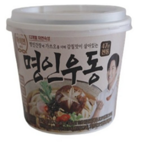 [신제품]하이면 명인우동 즉석용기면 215g, 12개
