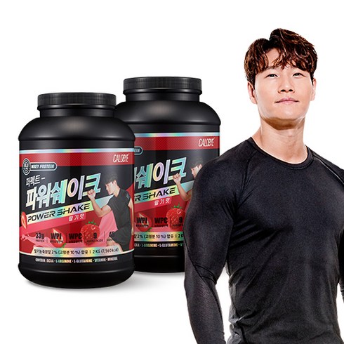 칼로바이 퍼펙트파워쉐이크 대용량 단백질보충제 프로틴 BCAA 딸기맛, 2kg, 2개