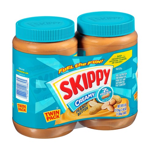 skippy - 스키피 크리미 피넛 버터 2개입, 2.72kg, 1개