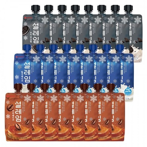 설레임아이스크림 - [롯데] 설레임 3종 8개씩 총 24개 (밀크 커피 쿠앤크), 1세트, 160ml