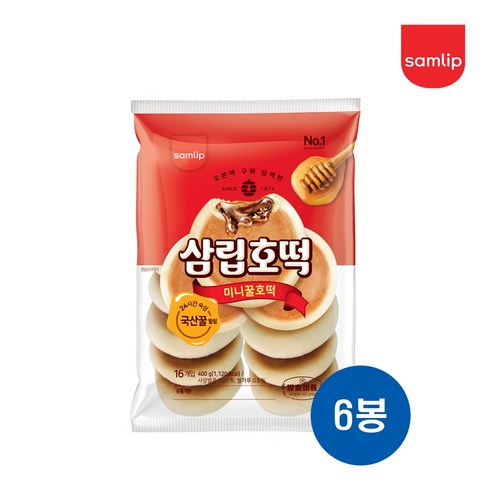 삼립호떡 - 삼립 미니꿀호떡 400g(16개입) 6봉, 400g, 6개