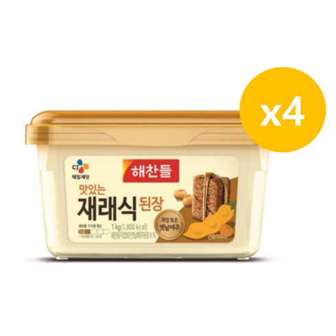 해찬들재래식된장 - 해찬들 재래식 된장, 1kg, 4개