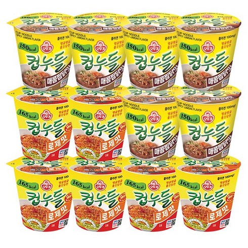 오뚜기 컵누들 매콤찜닭 6개 + 로제맛 6개, 12개