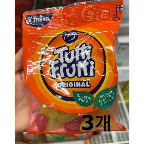 뚜띠프루티 - 이케아 젤리 뚜띠후르띠 tutti frutti 3가지맛, 오리지널, 3개, 120g